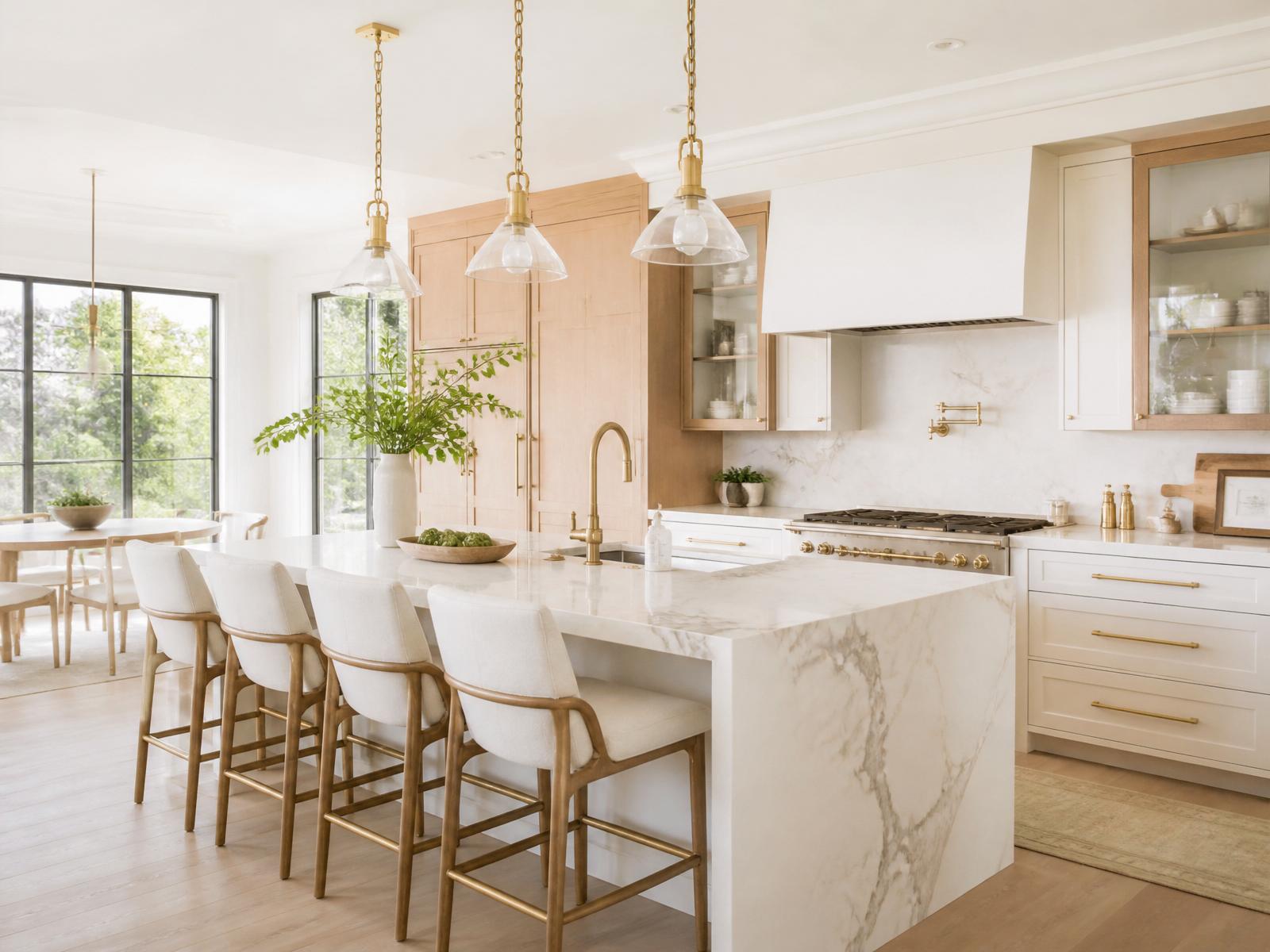 Bright, naturally lit luxury kitchen remodel by Coastal Vista Remodeling